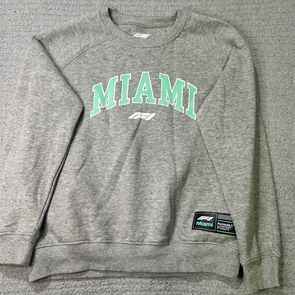 Formula 1 Sweatshirt Miami Grand Prix Medium Gray Racing Streetwear Sporty